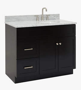 Meuble sous-vasque de salle de bain Felix 43 pouces à étalage à droite, marque distributeur, uniquement le meuble, 4 options de finition, vente en gros, usine du Vietnam - Product Image 2