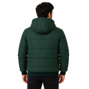 Unisex Hooded Padded <b>Jacket</b> Winter Quilted Outerwear Full Zip Warm Casual Men's <b>Jackets</b> Custom Logo Insulated Coat Wholesale USA - Product Image 2
