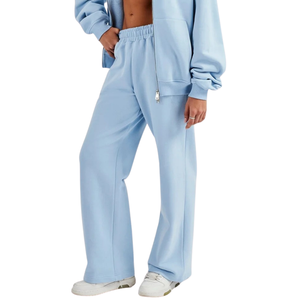 Womens Full <b>Zip</b> <b>Hooded</b> Tracksuit Set Wide Leg Trousers Drawstring Waist Loose Fit Two Piece Lounge Travel Everyday Street Outfit - Product Image 5