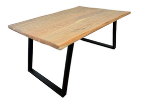 Mesa de Centro Moderna de Madera, Mesa de Té Rectangular con Patas de Metal, Muebles de Madera para Sala de Estar - Product Image 3