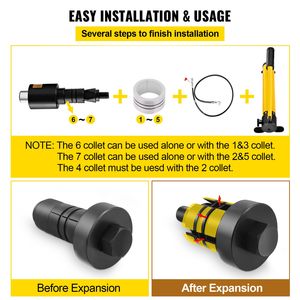Attrezzo per Riparazione Auto, Espansore Idraulico Manuale per Tubi da 10 T, da 1 5/8'' a 4 1/4'' con 4 Matrici e 2 Custodie per il Trasporto - Product Image 5