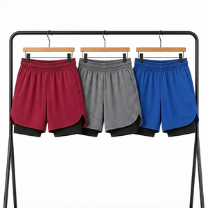 Shorts de sport personnalisés OEM de haute qualité pour hommes, pantalon double couche respirant à séchage rapide, shorts de course et de fitness - Product Image 6