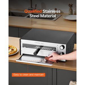 Forno elettrico per Pizza da 12 pollici da forno 1450W da cucina interna a doppio tubo di calore, vassoio per il controllo della temperatura - Product Image 5