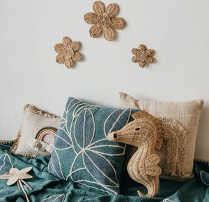 Ornement tissé en rotin en forme de tête de hippocampe pour chambre de bébé, décoration aquatique sculptée en matériau végétal naturel pour enfants - Product Image 3