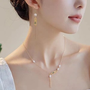 Elegante Collar de Clavícula de Plata de Ley 925 de Estilo Chino Retro con Perla de Agua Dulce, Diseño de Bambú, Belleza Natural - Product Image 3