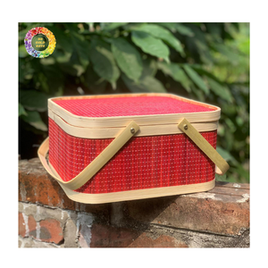 Boîte à rideaux en bambou faite à la main, tissée naturellement, pour le rangement et l'emballage de cadeaux, de thé, de souvenirs, de bijoux et de décoration intérieure - Product Image 4