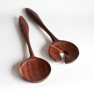 Juego de 2 Servidores de Ensalada de Madera de Acacia Marrón Oscuro 2026, Accesorios de Cocina Modernos y Populares Hoy - Product Image 1