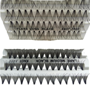 20D 30D Handmade Fluffy Individual <b>Lashes</b> <b>Cluster</b> Synthetic Hair Heat Bonded Knot Free Eyelash Custom Logo Dark - Product Image 3