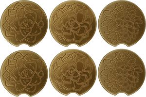 Natural Succulent Car Coasters for Cup Holders Universal Absorbent with Cork Backing Cute Auto <b>Interior</b> <b>Accessories</b> - Product Image 6