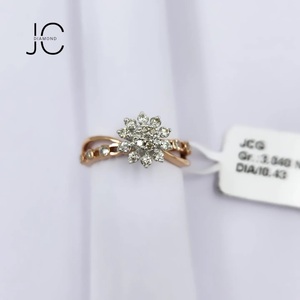 Elegant Ladies' 14K Rose <b>Gold</b> 0.43ct Round Brilliant Cut Diamond <b>Cocktail</b> <b>Rings</b> Rhodium Plated Stylish Fashionable Design - Product Image 1