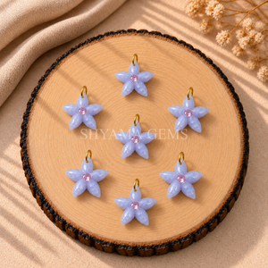 Pendentif en Agate Bleue Sculptée en Forme d'Étoile de Mer 15mm pour la Fabrication de Bijoux d'Inspiration Océanique Accessoires Costiers Fournisseur en Gros - Product Image 1