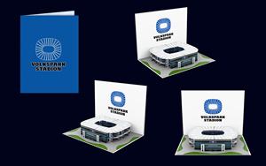 Volksparkstadion 3D Pop-Up Greeting Card Digital Printing Matte Varnishing Rectangle Shape <b>Gift</b> Card - Product Image 4
