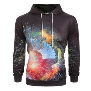 Sweat-shirts à capuche décontractés épais avec poche, impression numérique, service OEM pour vêtements d'extérieur unisexes d'hiver - Product Image 1