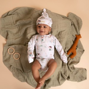 Body à manches longues en bambou bio élasthanne de qualité supérieure sous-vêtements pour bébé à imprimé cône de neige - Product Image 1