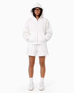 Coordinated Hoodie and Short Combo Comfortable Two <b>Piece</b> Outfit for Casual Activities and Daily Movement - Product Image 3