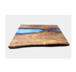 Planche à découper tendance en résine époxy et bois pour couper les fruits, les légumes et la viande, planche à découper naturelle polie pour ustensiles de cuisine - Product Image 5