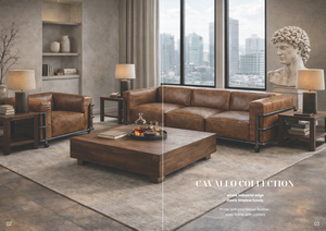 Industrial Cow Leather <b>Sofa</b> with Steel Frame and Casters Rolling Couch Statement Piece Contemporary Design Living Room Furniture - Product Image 4