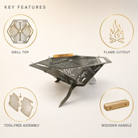 Grand barbecue portable simplifié au charbon de bois, pliable, pour camping, pique-nique, extérieur, vente en gros