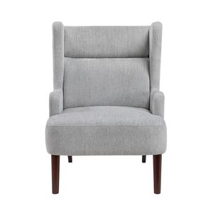 Poltrona Moderna Grigia con Schienale Alto, Rivestimento in Ciniglia e Struttura in Compensato per Arredamento Soggiorno - Product Image 3