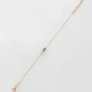 Bracelet Saphir Bleu Cornflower en Argent Sterling 925 Plaqué Or 14K, Grappe Délicate, Pierre de Naissance de Septembre - Product Image 3