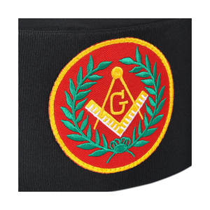 Casquette de Maître Maçon Loge Bleue Noire avec Emblème Rouge Brodé Personnalisé – Coiffe Cérémonielle – Chapeaux à Badges en Gros - Product Image 5