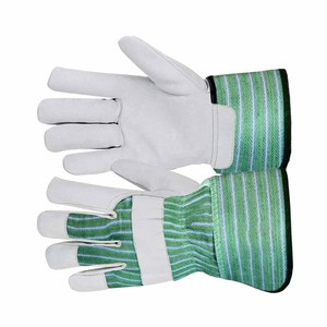 Gants de travail robustes en cuir de vachette grainé canadien, antistatiques, avec doublure en coton, pour le jardinage et les travaux lourds - Product Image 6