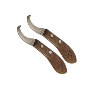 Couteau à sabots professionnel en forme de D avec manche ergonomique en bois – Outil de coupe de sabots pour chevaux - Product Image 5