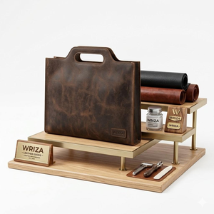 WRIZA Sac de voyage classique durable en cuir véritable Crazy Horse, imperméable, souple, grande capacité, luxe intemporel, vintage, neuf - Product Image 3
