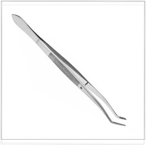 แหนบปลายหยักมุมฉาก 16 ซม. ยี่ห้อ Meriam CE ISO Certified สำหรับงานทันตกรรมและศัลยกรรม ใช้สำหรับคีบสำลีและวัสดุอื่นๆ อุปกรณ์ผ่าตัดพื้นฐาน - Product Image 4