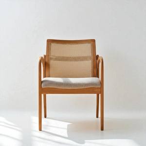 เก้าอี้ทานอาหารไม้สักแท้พร้อมพนักพิงหวาย เบาะหุ้มเบาะน้ำหนักเบาเป็นมิตรกับสิ่งแวดล้อม สำหรับเฟอร์นิเจอร์ร้านอาหารและโรงแรม - Product Image 6