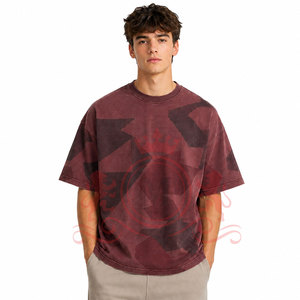 T-shirt décontracté moderne à épaules tombantes, effet délavé, toucher doux et coupe décontractée pour un style outdoor tendance - Product Image 4