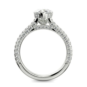 IGI Certified 2CT Pear Cut Lab Grown Diamond <b>Ring</b> 18K White Gold | Luxury Bridal Engagement <b>Ring</b> | Pave Band Wholesale Manufac - Product Image 2