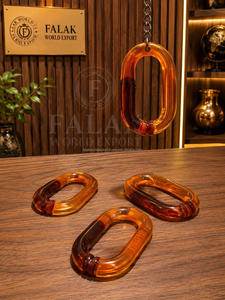 เครื่องประดับตกแต่งโต๊ะทรงประติมากรรมทำจากเรซิ่นแก้วสีน้ำตาล รูปทรงโซ่เชื่อมต่อกัน เป่าด้วยปาก สำหรับตกแต่งชั้นวางของ โมเดิร์น เหมาะสำหรับบ้าน โรงแรม ตกแต่งภายใน - Product Image 3