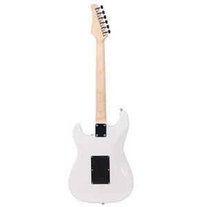 Chitarra Elettrica ST Elegante con Battipenna Bianco, Schema Cromatico Bianco e Nero - Product Image 5