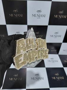Pendentif personnalisé en argent sterling 925 avec lettre en moissanite VVS plaqué or, style hip-hop, passe le test du diamant - Product Image 1