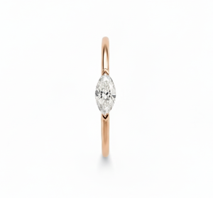 Anillo de Compromiso de Oro Rosa Sólido de 14K/18K con Diamante Marquise Creado en Laboratorio, Certificado por IGI, Anillo Fino para Uso Diario, Venta al Por Mayor - Product Image 2