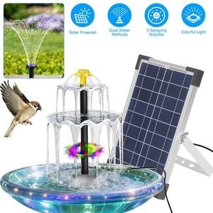 6W <b>Solar</b> Panel Powered <b>Water</b> <b>Fountain</b> <b>Pump</b> IP68 Waterproof with Battery Backup Adjustable 9.84ft Spray Height Garden Cabl Lights - Product Image 2