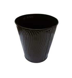 Geometric Embossed Bronze Metal Waste <b>Bin</b> Geometric Pattern Steel Trash Can Office Bathroom Garbage Basket Rubbish Dustbin - Product Image 4
