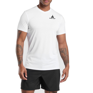 T-shirt unisexe en coton surdimensionné, col en V, logo personnalisé, directement de l'usine - Product Image 6