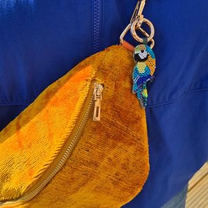 Customized Shape Hand Embroidered Eco-Friendly Fruit Pattern Carabiner Keychain Felt Material Durable <b>Bag</b> <b>Charm</b> - Product Image 3