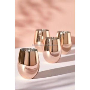 High Finishing Candle Jars Copper Plating Metal Candle Wax Container Votive High Elegance Candle Jars With Logo Printed Custom - Product Image 1