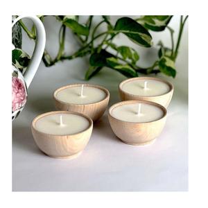 Bougie moderne en pot en bois, design personnalisé, style grain de bois, pour décoration intérieure, contenant en ciment robuste. - Product Image 5