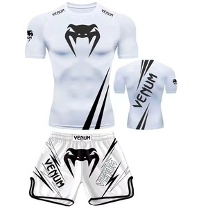 Ensemble de vêtements de sport pour hommes, femmes et enfants, t-shirt de gym, tenue d'entraînement de boxe, ensemble de vêtements de sport MMA, vêtements de fitness - Product Image 3