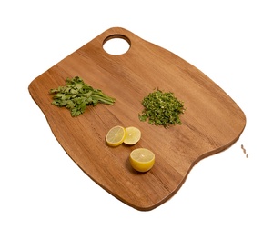 Tabla de Cortar de Madera Natural Grande con Asa Redonda, Diseño Orgánico, Bandeja para Servir Queso, Pan y Carne - Product Image 1