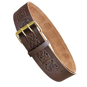 Cinturón de Cuero Marrón Thistle con Grabado, Cinturón de Kilt de Cuero de Primera Calidad, Cinturones de Alta Calidad para Usar con Kilt Escocés - Product Image 4