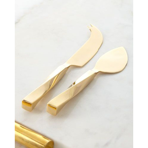 New Arrival Stainless Steel Cheese Slicer & Spreader Set Home Use Food Grade Colorful Fold Twist Design Knife Metal Tool - Product Image 1