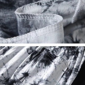 Shorts de sport décontractés pour hommes, tie-dye noir et blanc, logo personnalisé, fournisseur en gros OEM ODM - Product Image 4