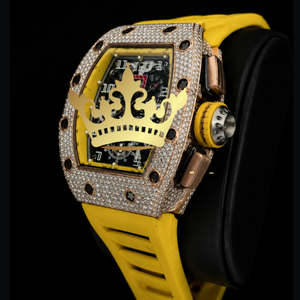 Luxury Men's Sport Antique Classic Simple Hip Hop Iced Square Case Stainless Steel Quartz Movement Watch VVS Moissanite Yellow - Product Image 2