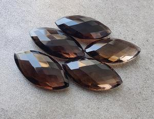 Quartz fumé naturel, forme marquise, taille briolette, taille à carreaux, pierre précieuse calibrée, pierre en vrac pour la création de bijoux - Product Image 4