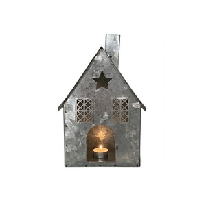 Porte-bougie en forme de maison, lanterne vintage en métal en forme de maison, lanterne pour bougies chauffe-plat, chandelier en forme de maison, décoration de table de salle à manger, artisanat - Product Image 2